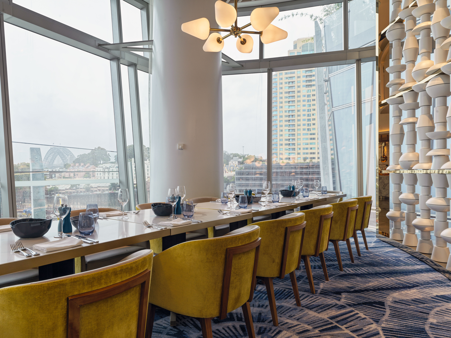 long dining table at Epicurean